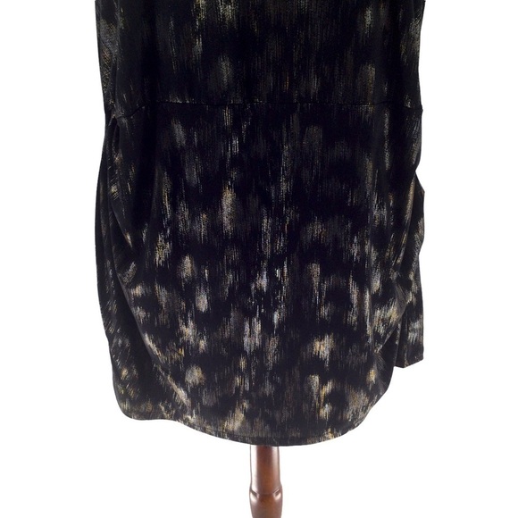 Lane Bryant Eloquent Size Black Silver and Gold Metallic Blouse - Picture 7 of 10